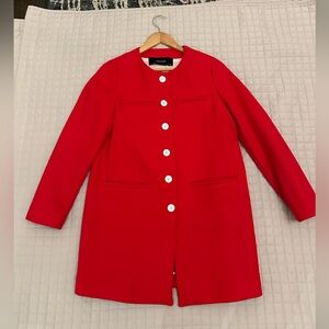 Zara Red Button-Up Women's Coat